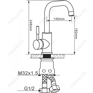 Смеситель для кухни Melana MELANA-F6102 сатин